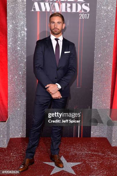 Adam Woodward attends The British Soap Awards at The Lowry Theatre on June 3, 2017 in Manchester, England. The Soap Awards will be aired on June 6 on...
