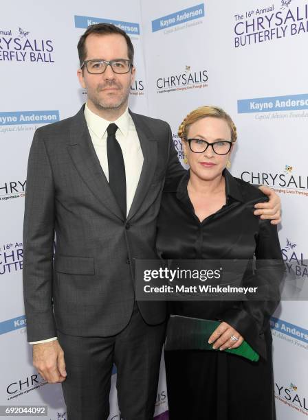 Artist Eric White and Actor Patricia Arquette at the 16th Annual Chrysalis Butterfly Ball on June 3, 2017 in Los Angeles, California.