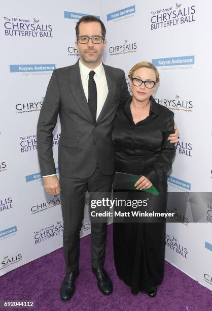 Artist Eric White and Actor Patricia Arquette at the 16th Annual Chrysalis Butterfly Ball on June 3, 2017 in Los Angeles, California.