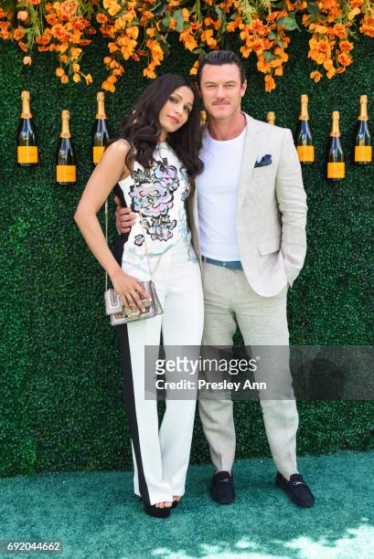 Freida Pinto and Luke Evans attend The Tenth Annual Veuve Clicquot Polo Classic - Arrivals at Liberty State Park on June 3, 2017 in Jersey City, New...