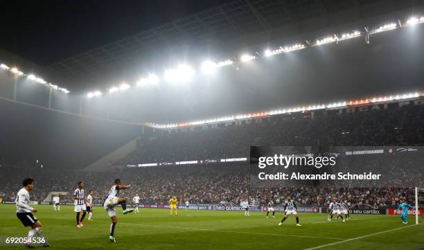 Players of Corinthians and of Santos in action during the match between Corinthians and Santos for the Brasileirao Series A 2017 at Arena Corinthians...