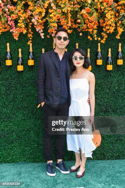 Taylor Hang and Alice Gao attend The Tenth Annual Veuve Clicquot Polo Classic - Arrivals at Liberty State Park on June 3, 2017 in Jersey City, New...