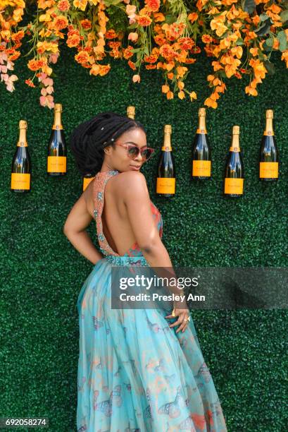 Nomzamo Mbatha attends The Tenth Annual Veuve Clicquot Polo Classic - Arrivals at Liberty State Park on June 3, 2017 in Jersey City, New Jersey.