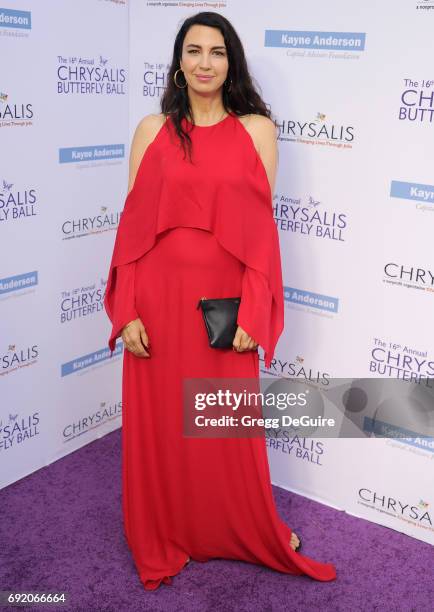 Actress Shiva Rose arrives at the 16th Annual Chrysalis Butterfly Ball at a private residence on June 3, 2017 in Brentwood, California.