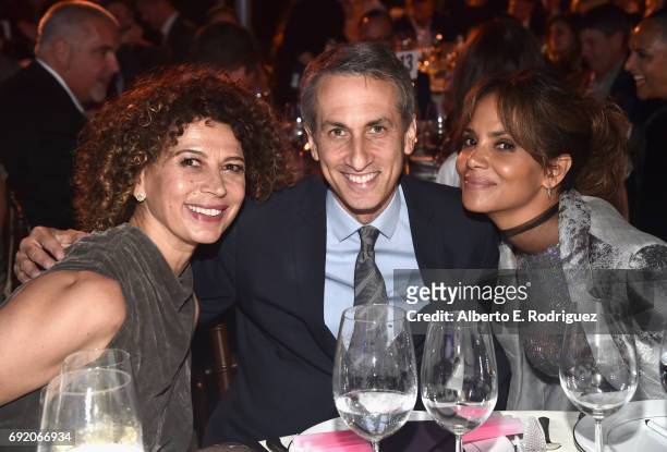 Chrysalis Butterfly Ball Co-chair Donna Langley, Honoree Peter Cramer and Actor Halle Berry at the 16th Annual Chrysalis Butterfly Ball on June 3,...