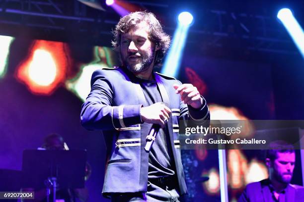 Diego Torres performs at the Miami Fashion Week Bash at Ice Palace Film Studios on June 3, 2017 in Miami, Florida.