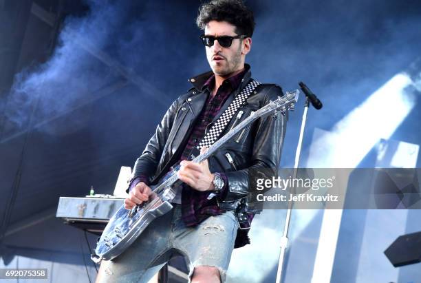 Musician David "Dave 1" Macklovitch of Chromeo performs onstage at the Colossal Stage during Colossal Clusterfest at Civic Center Plaza and The Bill...