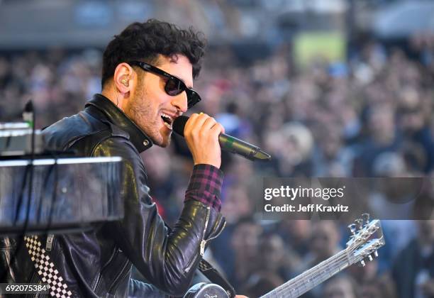 Musician David "Dave 1" Macklovitch of Chromeo performs onstage at the Colossal Stage during Colossal Clusterfest at Civic Center Plaza and The Bill...