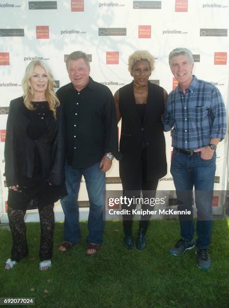 Elizabeth Shatner, William Shatner, Liv Warfield and Tom Bergeron attend the 27th Annual Priceline.com Hollywood Charity Horse Show at Los Angeles...