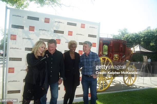 Nancy Wilson, William Shatner, Liv Warfield and Tom Bergeron attend the 27th Annual Priceline.com Hollywood Charity Horse Show at Los Angeles...