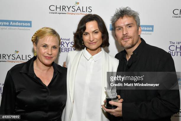 Actor Patricia Arquette, Honorees Rosetta Getty and Balthazar Gettyat the 16th Annual Chrysalis Butterfly Ball on June 3, 2017 in Los Angeles,...