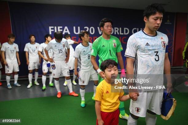 Yuta Nakayama of Japan gets ready to lead his team out during the FIFA U-20 World Cup Korea Republic 2017 Round of 16 match between Venezuela and...