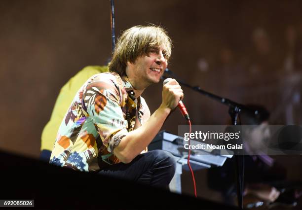Thomas Mars of Phoenix performs onstage during 2017 Governors Ball Music Festival - Day 2 at Randall's Island on June 3, 2017 in New York City.