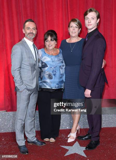 Daniel Brocklebank, Tracy Brocklebank, Maureen Mallard and Rob Mallard attend the British Soap Awards at The Lowry Theatre on June 3, 2017 in...