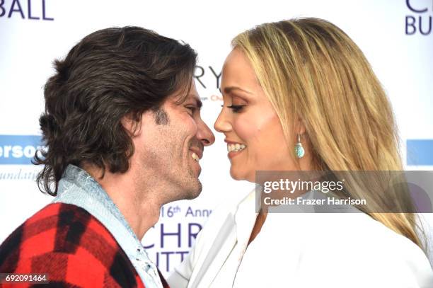 Designer Greg Lauren and Actor Elizabeth Berkley attend the 16th Annual Chrysalis Butterfly Ball at a Private Residence on June 3, 2017 in Los...