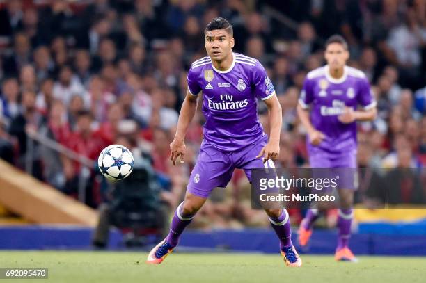 Casemiro of Real Madrid during the UEFA Champions League Final match between Real Madrid and Juventus at the National Stadium of Wales, Cardiff,...