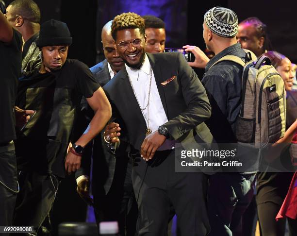 Recording artist Usher onstage at 2017 Andrew Young International Leadership Awards and 85th Birthday Tribute at Philips Arena on June 3, 2017 in...