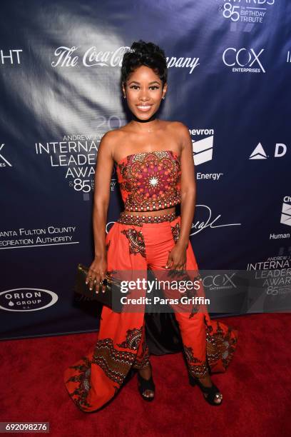 Actress Jasmine Burke attends the 2017 Andrew Young International Leadership Awards and 85th Birthday Tribute at Philips Arena on June 3, 2017 in...