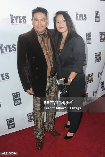 Actor Nicholas Turturro and wife Lissa Espinosa arrive for the Premiere Of Parade Deck Films' "The Eyes" held at Arena Cinelounge on April 7, 2017 in...