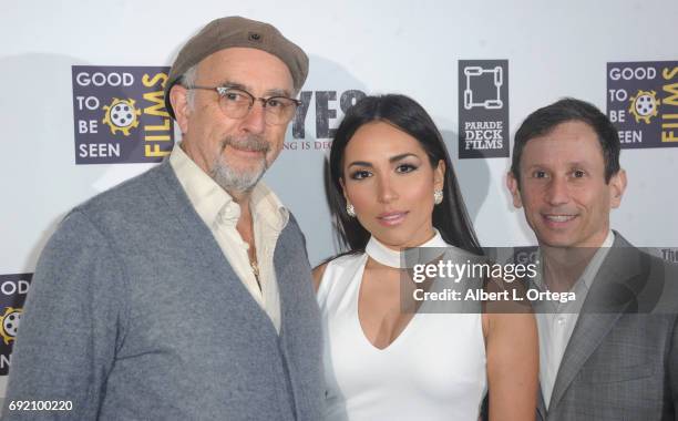 Actor Richard Schiff, actress Ana Isabelle and director Robbie Bryan arrive for the Premiere Of Parade Deck Films' "The Eyes" held at Arena...