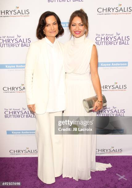 Rosetta Getty and Chrysalis Butterfly Ball Co-chair Rebecca Gayheart-Dane attend the 16th Annual Chrysalis Butterfly Ball on June 03, 2017 in...