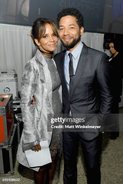 Actor Halle Berry and Host Jussie Smollett at the 16th Annual Chrysalis Butterfly Ball on June 3, 2017 in Los Angeles, California.