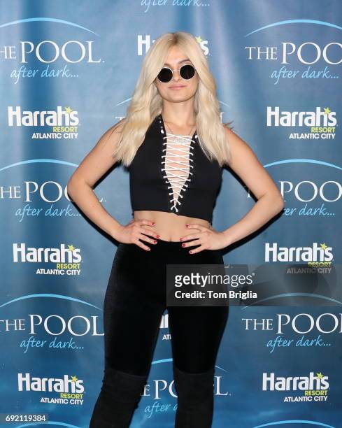 June 02: Bebe Rexha performs at The Pool After Dark at Harrah's Resort on Friday June 2, 2017 in Atlantic City, New Jersey