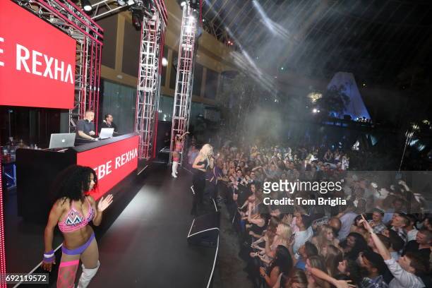 June 02: Bebe Rexha performs at The Pool After Dark at Harrah's Resort on Friday June 2, 2017 in Atlantic City, New Jersey
