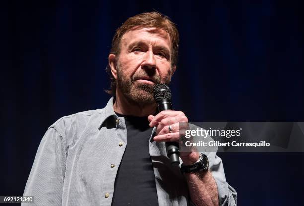 Martial artist/actor Chuck Norris make his Wizard World Comic Con debut during Wizard World Comic Con Philadelphia 2017 - Day 3 at Pennsylvania...