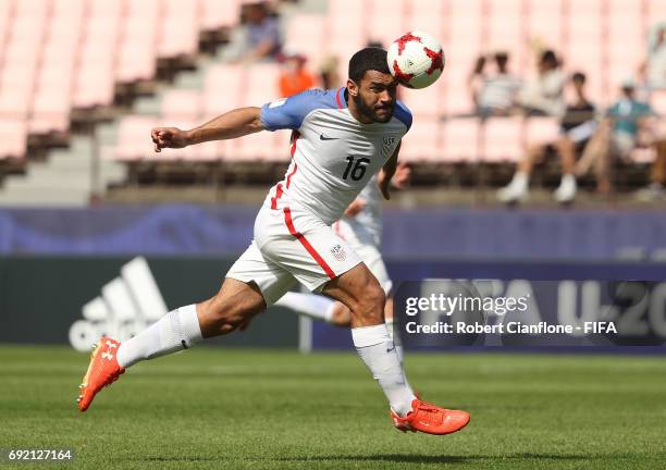 Cameron Carter-Vickers of the USA heads the ball during the FIFA U-20 World Cup Korea Republic 2017 Quarter Final match between Venezuela and the USA...