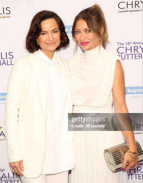 Rosetta Getty and Chrysalis Butterfly Ball Co-chair Rebecca Gayheart-Dane attend the 16th Annual Chrysalis Butterfly Ball on June 03, 2017 in...