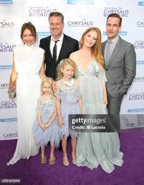 Eric Dane, Billie Beatrice Dane, Rebecca Gayheart-Dane, James Van Der Beek, Kimberly Brook and Georgia Dane attend the 16th Annual Chrysalis...