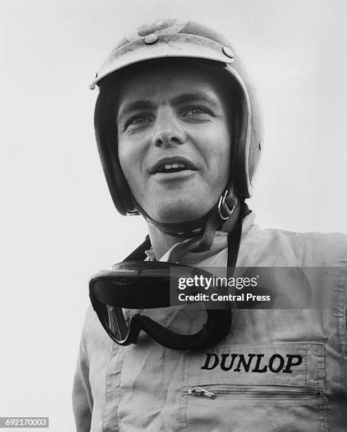 Portrait of Peter Revson of the United States, driver of the Revson Racing Lotus 24 BRM V8 during the German Grand Prix on 2 August 1964 at the...