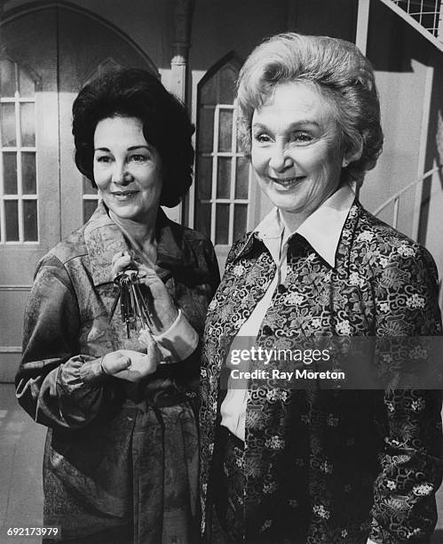 Actors Katharine Blake and Googie Withers in a scene from the television series 'Within These Walls', UK, 25th November 1975.