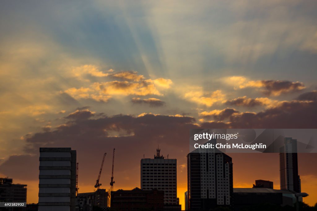 Leeds skyline at Sunset