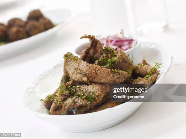 fried liver - liver stock pictures, royalty-free photos & images