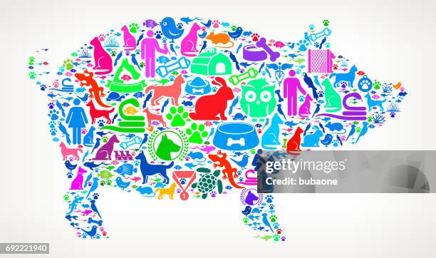 pig pets and animals vector icon background - pigs tail stock illustrations