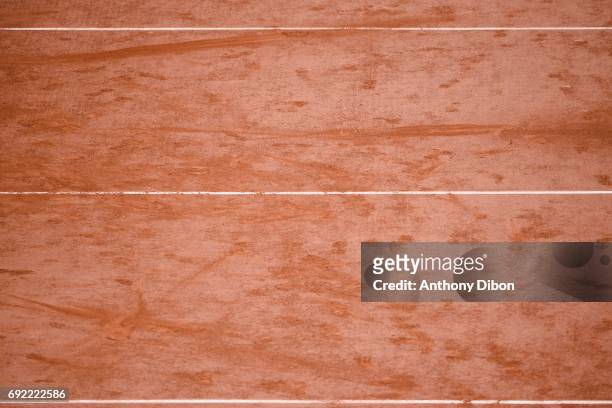 Illustration picture of the clay during the day 8 of the French Open at Roland Garros on June 4, 2017 in Paris, France.