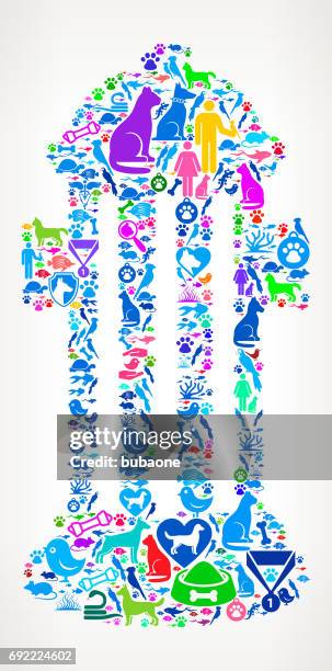 fire hydrant pets and animals vector icon background - cat bed stock illustrations