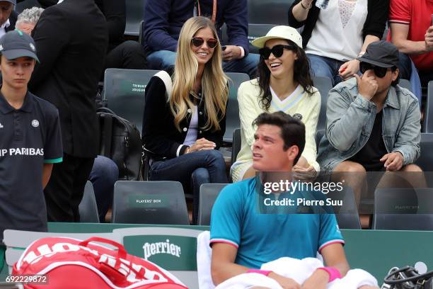 Milos Raonic fiancee model Danielle Knudson is spotted at Roland Garros on June 4, 2017 in Paris, France.