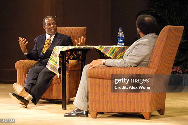 Actor Danny Glover speaks as he is interviewed by James Early , director of Cultural Heritage Policy for the Smithsonians Center for Folklife and...