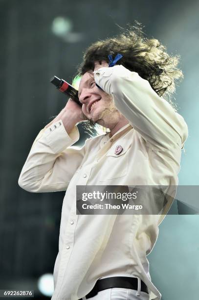 Mario Cuomo of The Orwells performs onstage during the 2017 Governors Ball Music Festival - Day 3 at Randall's Island on June 4, 2017 in New York...