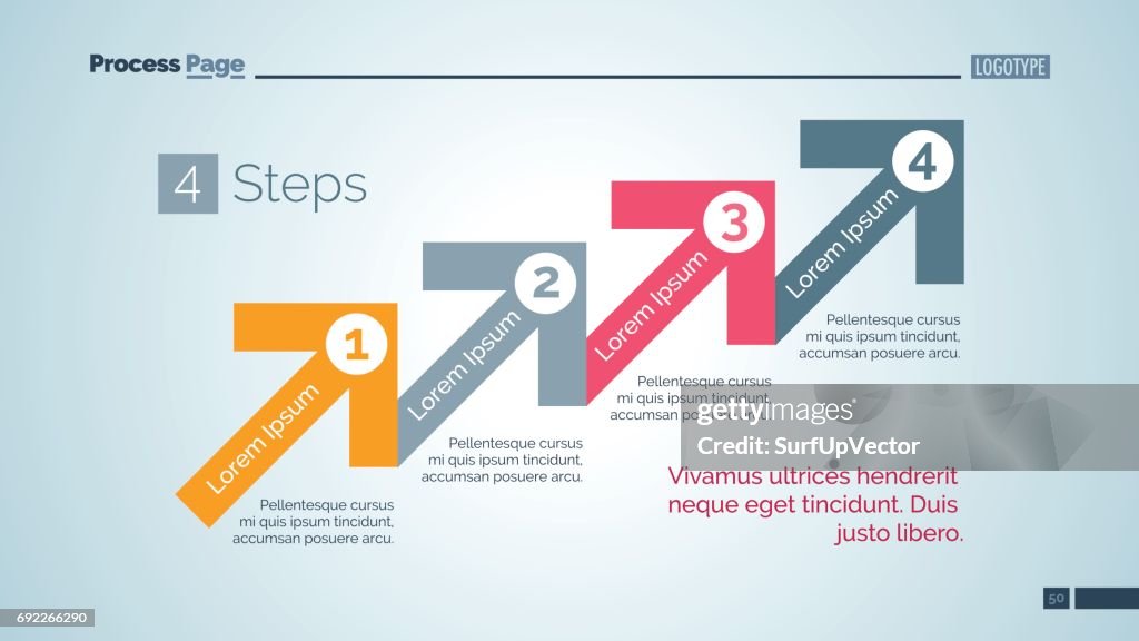 Four step process chart slide