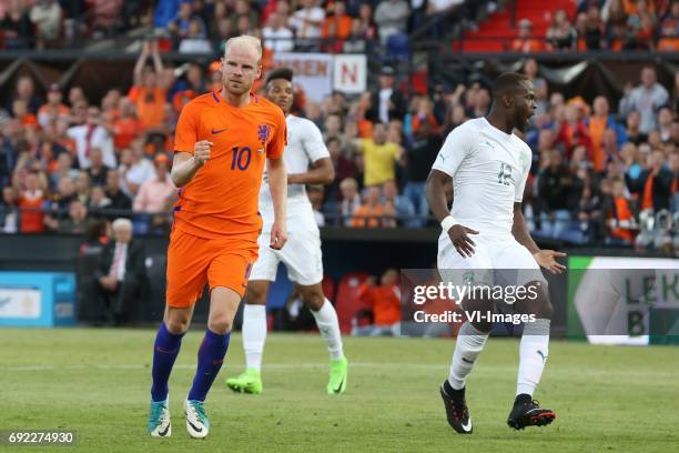 Davy Klaassen of Holland, Diomande Ismael of Ivory Coastduring the friendly match between The Netherlands and Ivory Coast at the Kuip on June 4, 2017...