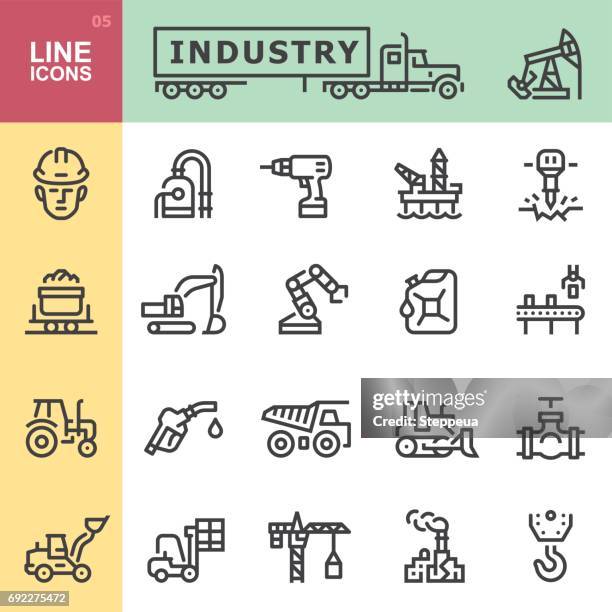 ilustraciones, imágenes clip art, dibujos animados e iconos de stock de iconos de la industria - plataforma petrolera