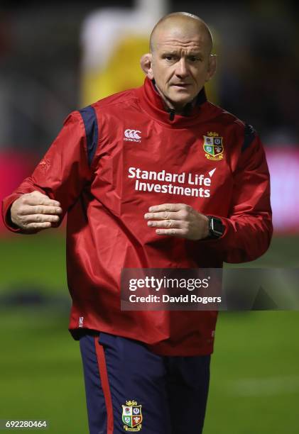 Graham Rowntree, the Lions scrum coach looks on during the match between the New Zealand Provincial Barbarians and the British & Irish Lions at Toll...