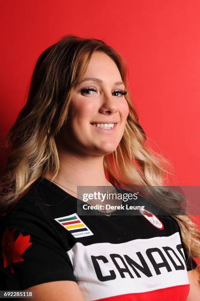 Alysia Rissling poses for a portrait during the Canadian Olympic Committee Portrait Shoot on June 4, 2017 in Calgary, Alberta, Canada.