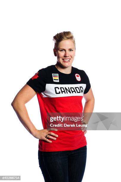 Alex Gough poses for a portrait during the Canadian Olympic Committee Portrait Shoot on June 4, 2017 in Calgary, Alberta, Canada.