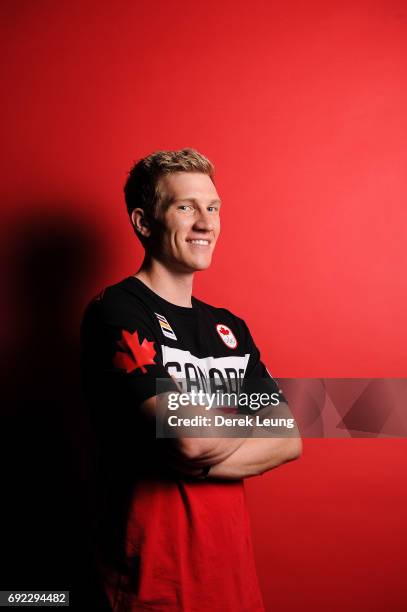 Scott Gow poses for a portrait during the Canadian Olympic Committee Portrait Shoot on June 4, 2017 in Calgary, Alberta, Canada.