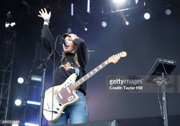 Emily Kokal of Warpaint performs live onstage during 2017 Governors Ball Music Festival - Day 3 at Randall's Island on June 4, 2017 in New York City.